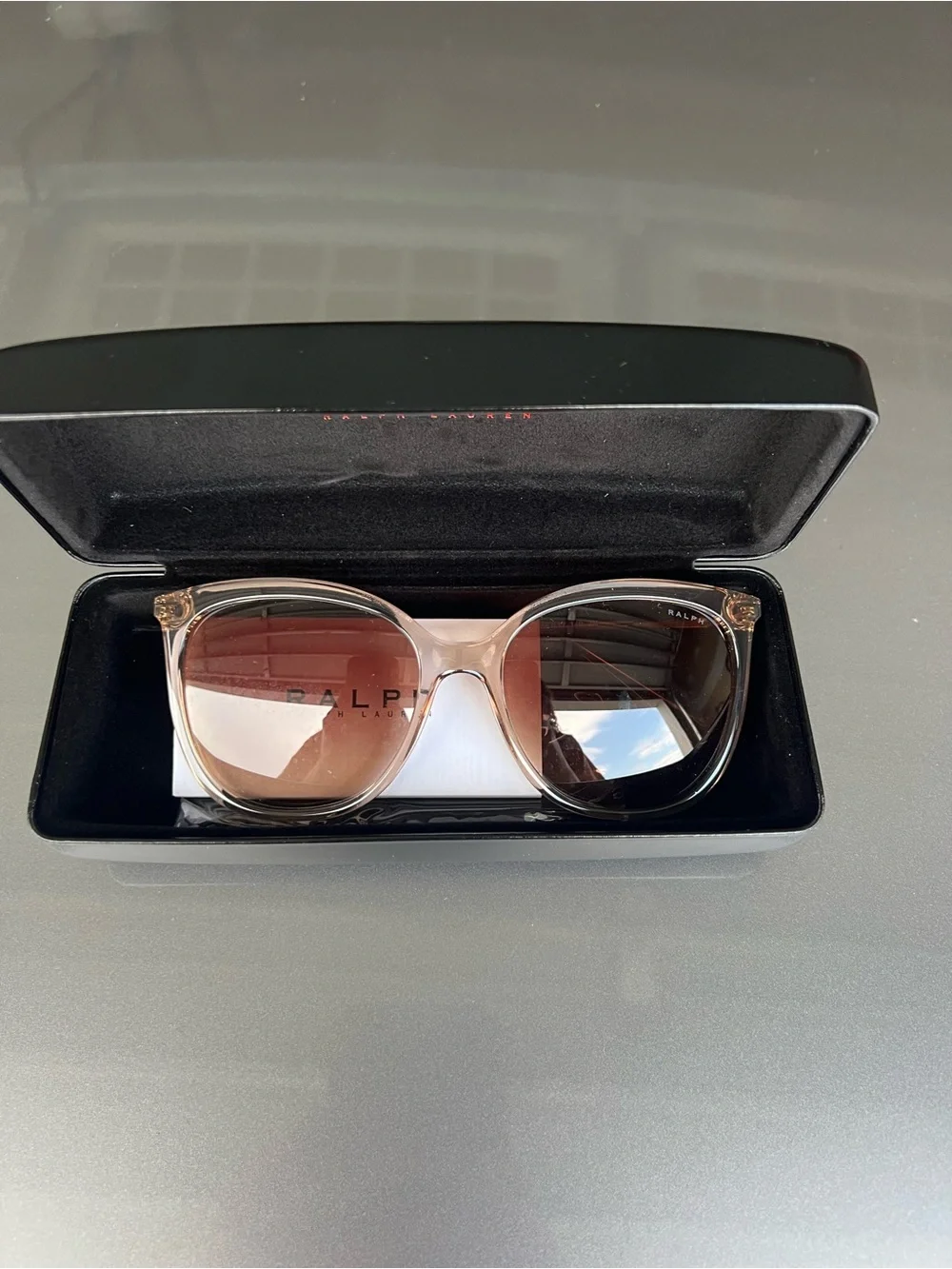 Ralph Lauren Two-Tone Brown Gradient Round Sunglasses